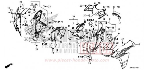 CARENAGE MILIEU (CRF1000A2/AL2/D2/DL2) CRF1000D2K de 2019